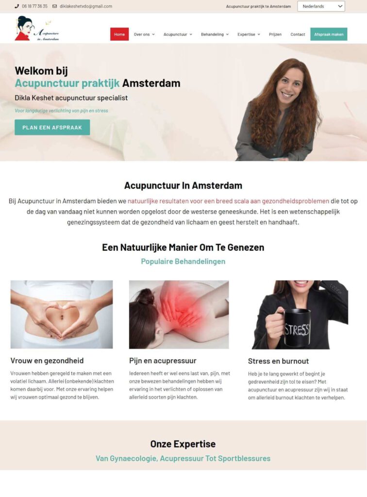 Website en SEO optimalisatie case Acupuncture in Amsterdam